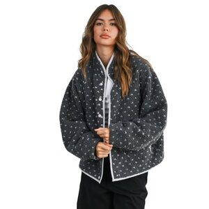 Trending Sherpa Fleece Jacket Speckled Teddy Coat Cozy Zip Up Soft Plush